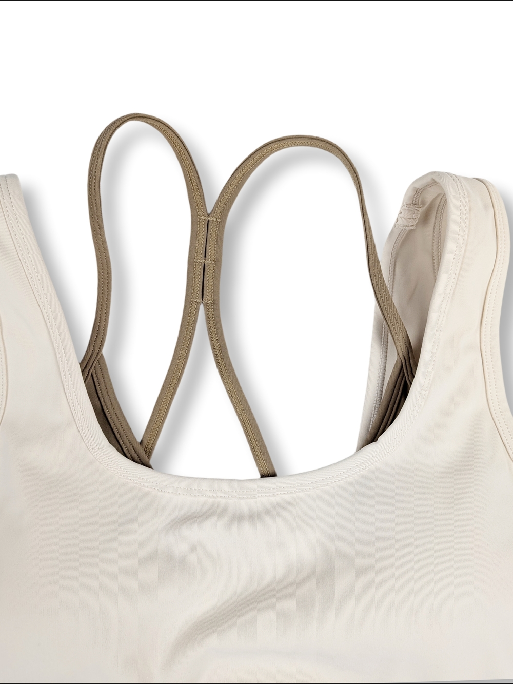 Zyia Active Cocoa & Cream Streamline Bra Strappy Cream And Brown XL 38DD 40DD - Picture 2 of 7